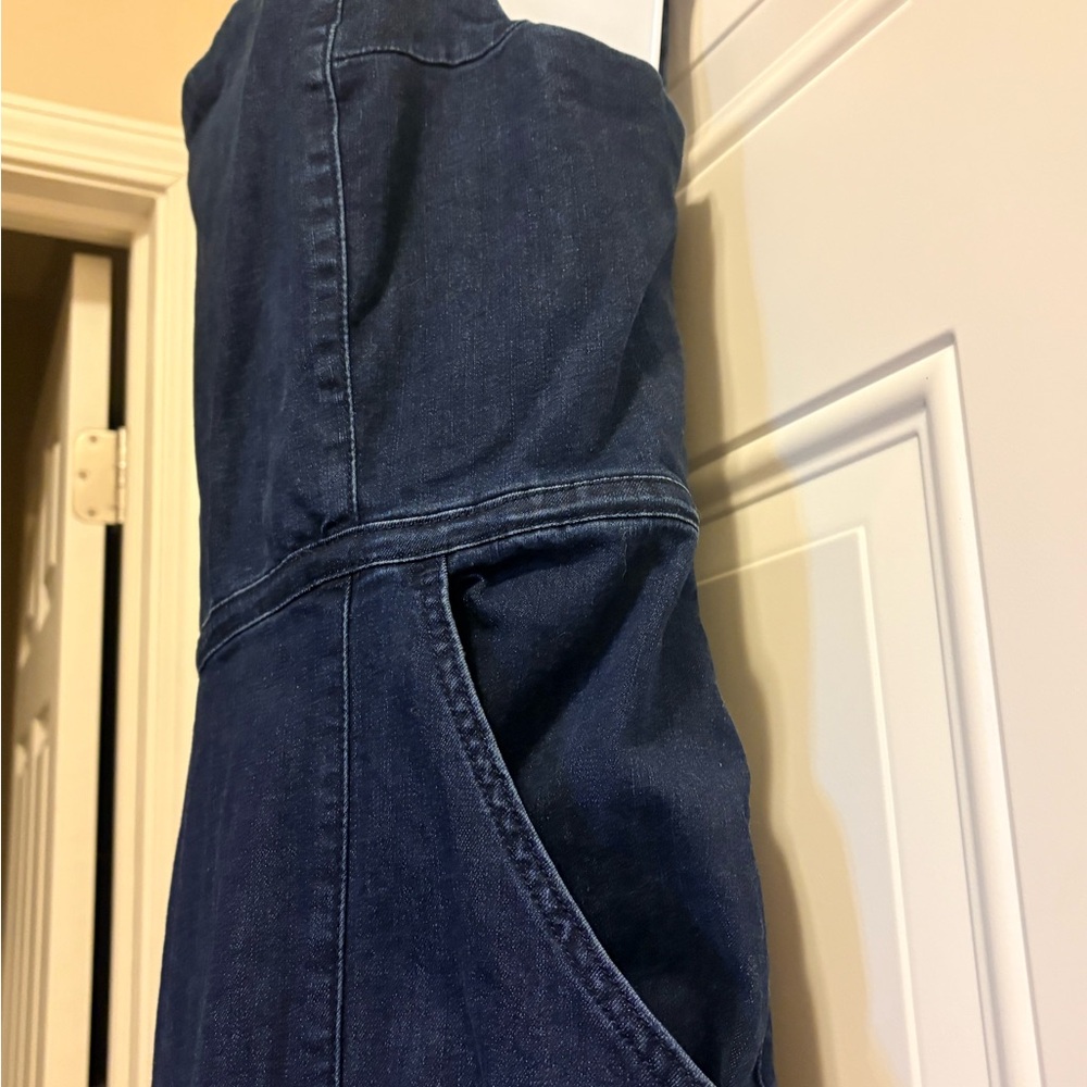 Overalls-Ella Moss Navy Wide Leg Jean Jumpsuit